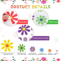 Fuutreo daisy decals on car window showcase lively, weatherproof style