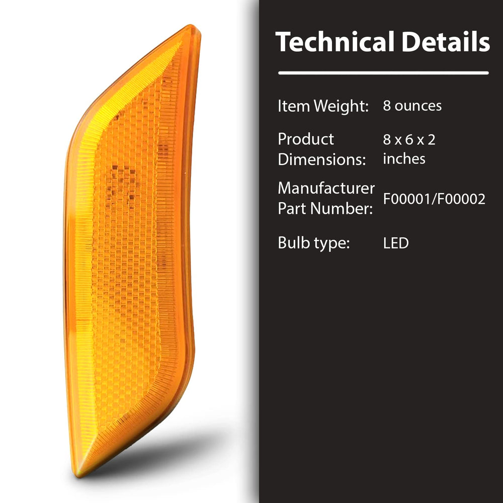 FV FIT LED front fender turn signal packaging, ready-to-install with direct replacement.