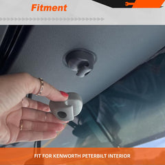Close-up of durable ABS visor clips designed for rough-road use