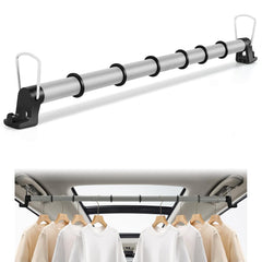 FVNANL car clothes hanger bar full length in gray, keeps outfits untangled during travel.