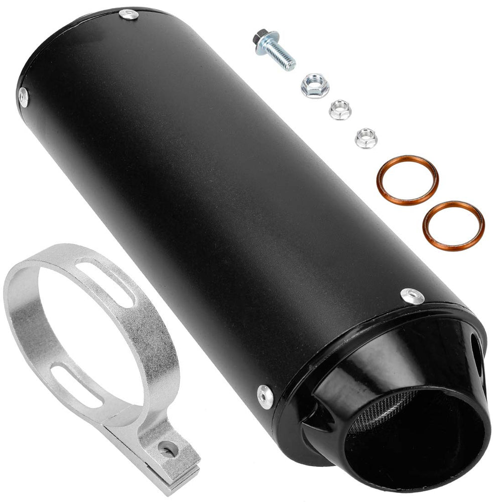 FVRITO 28mm exhaust muffler assembly enhances tone for 50cc-125cc ATVs.