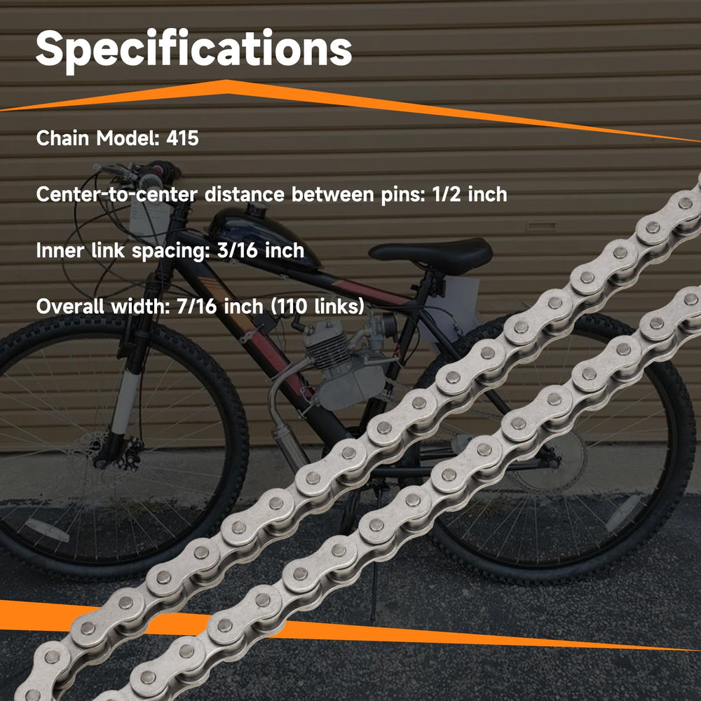 FVRITO 415 chain on dirt bike fitment demonstrates broad compatibility