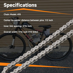 FVRITO 415 chain on dirt bike fitment demonstrates broad compatibility