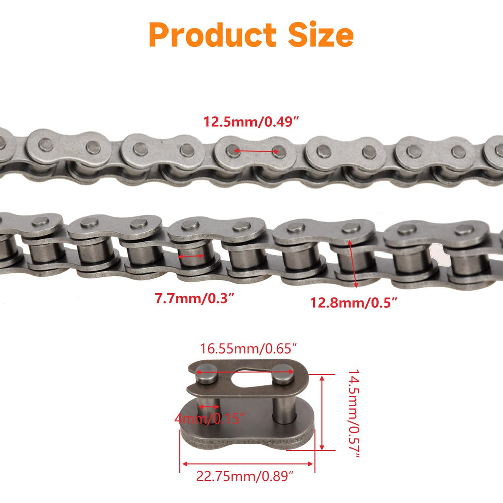 FVRITO 415 chain master link close-up highlighting easy maintenance