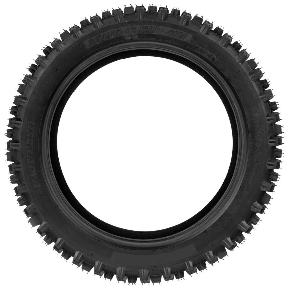 FVRITO 80/100-12 tire and inner tube package for pit bikes.