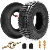 FVRITO 9x3.50-4 tire side view on compact vehicle for riding gear and scooters
