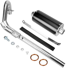 FVRITO exhaust muffler assembly on pit bike, enhances durability and noise control.