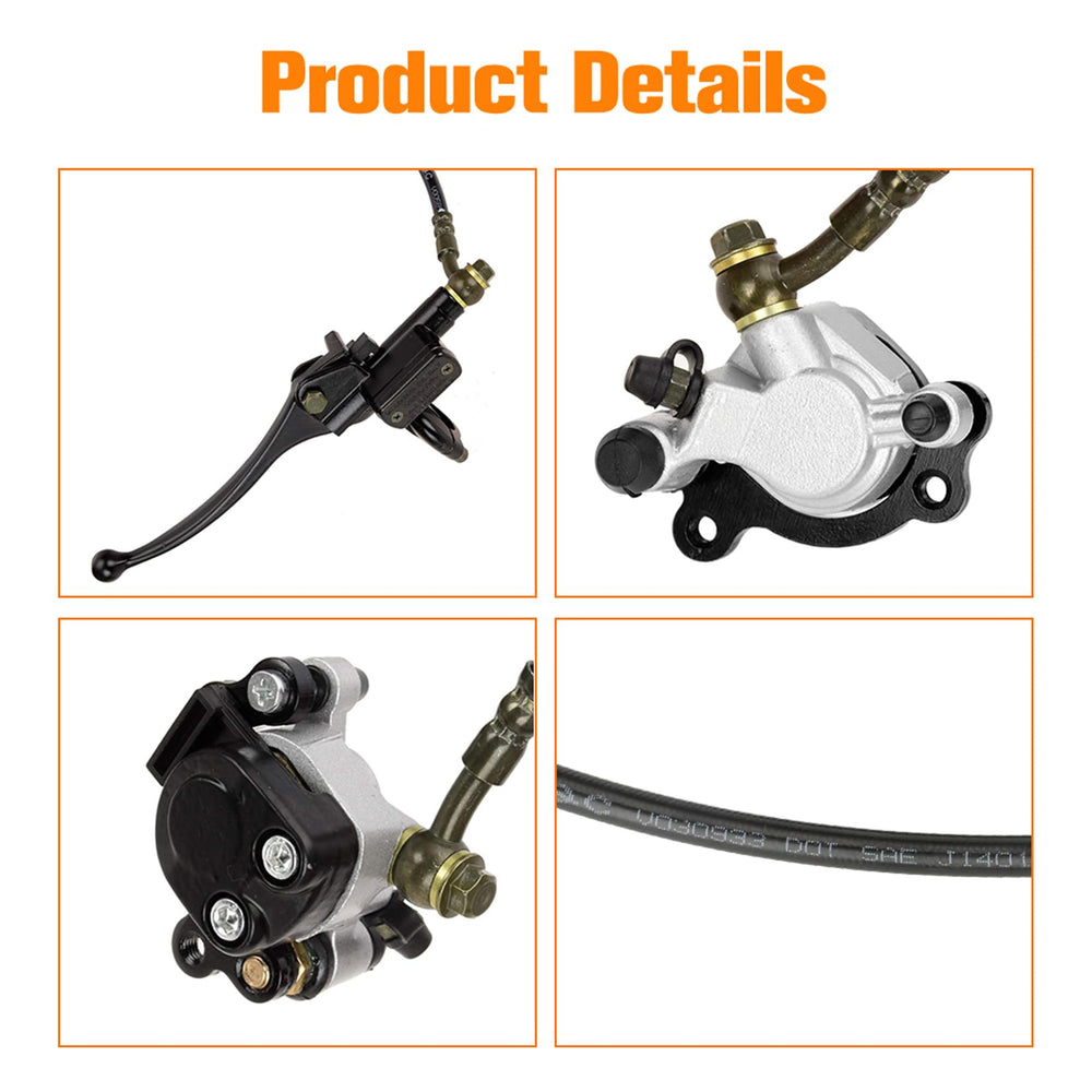 FVRITO hydraulic brake kit close-up with clean lines and durable fittings