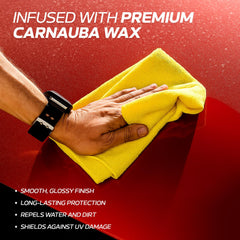 FW1 spray application on car surface boosts gloss and cleanliness.
