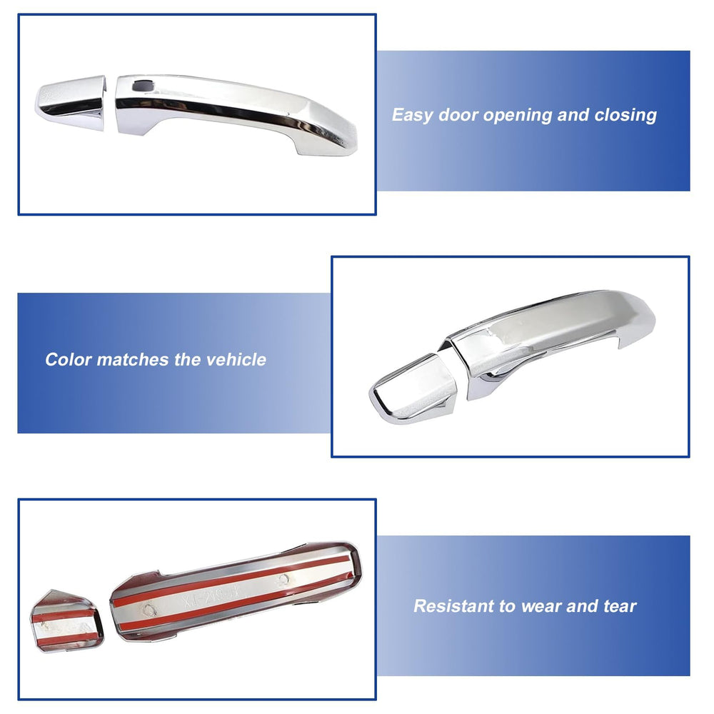 FZJDSD chrome door handle cover installed on truck exterior
