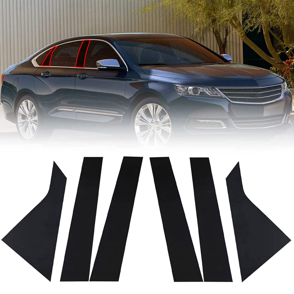 FZJDSD glossy black pillar posts in a 6-piece set for Chevy Impala styling