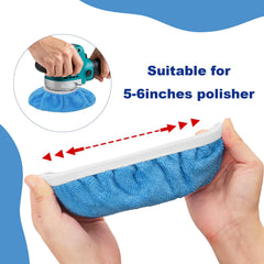 Fzxdfg royal blue polishing cover with soft plush texture for even wax application.