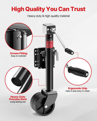 FZZD jack installs by bolt or weld for flexible mounting options.