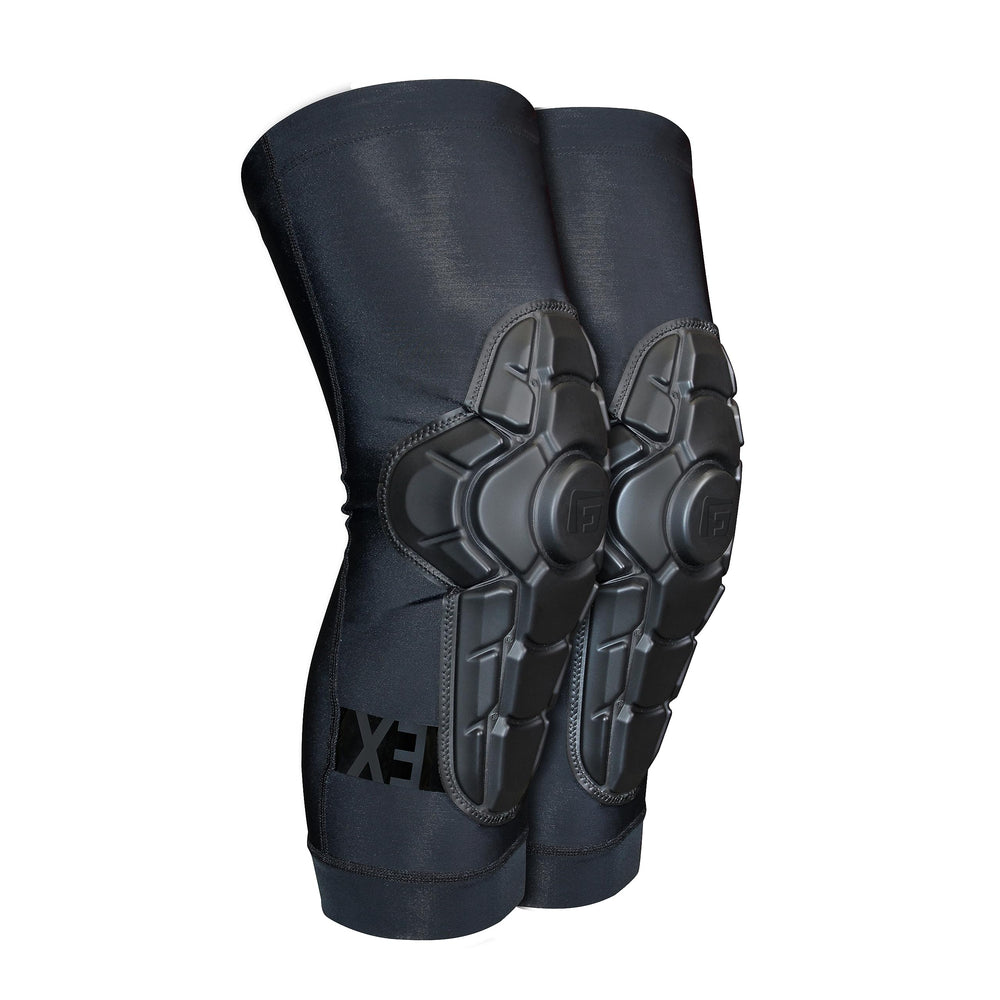G-Form Pro-X3 knee guards worn during mountain biking for flexible protection
