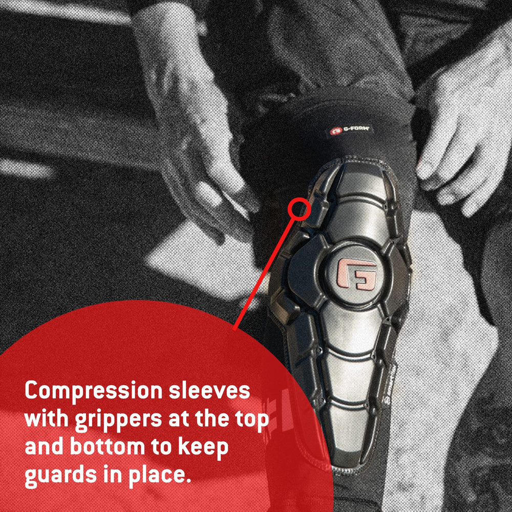 G-Form Pro-X3 knee guards with waterproof fabric and UPF 50+ for sun-ready riders
