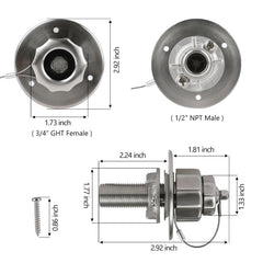 G-Sunny easy-installation RV water inlet with brushed nickel finish