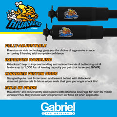 Gabriel Hijackers air hose kit included for easy inflation
