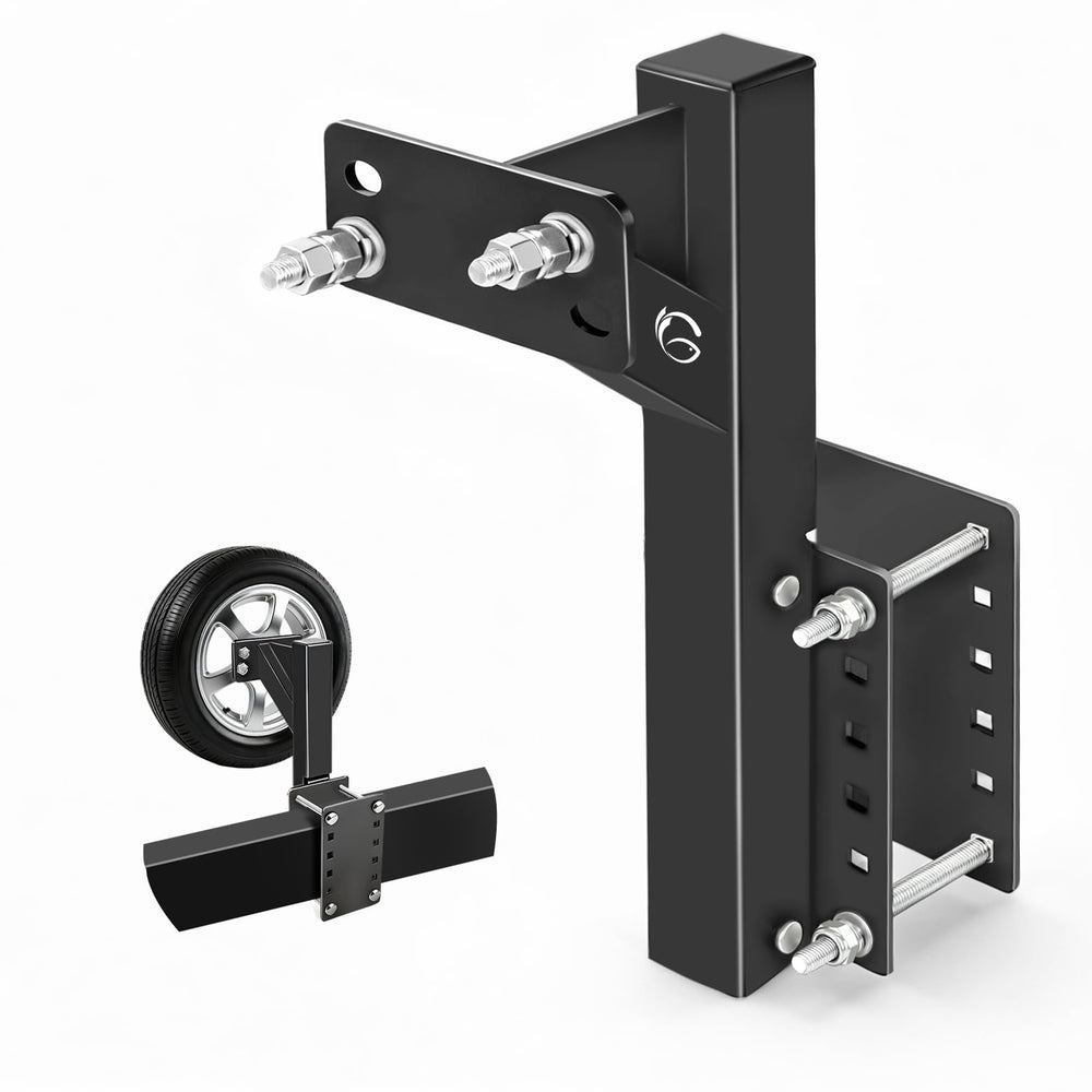 GADFISH elevated 17-inch spare tire mount reduces scratches while keeping tire accessible.