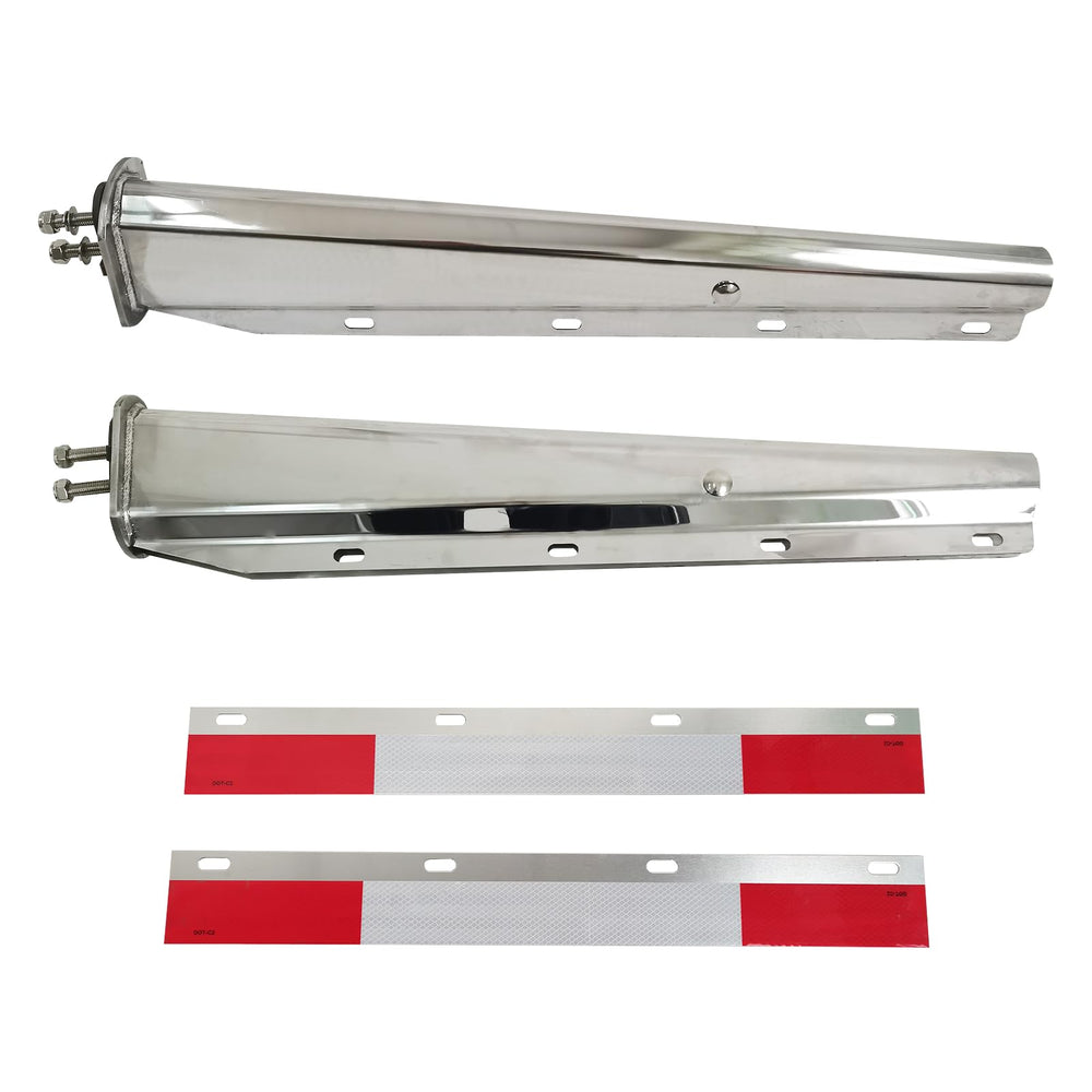 GaeaAuto left mudflap hanger in stainless steel with 30-inch length for durable truck protection.