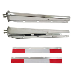 GaeaAuto left mudflap hanger in stainless steel with 30-inch length for durable truck protection.