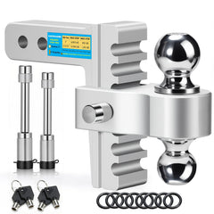GAFONAXDRI hitch dual-ball setup for 2in and 2-5/16in towing.