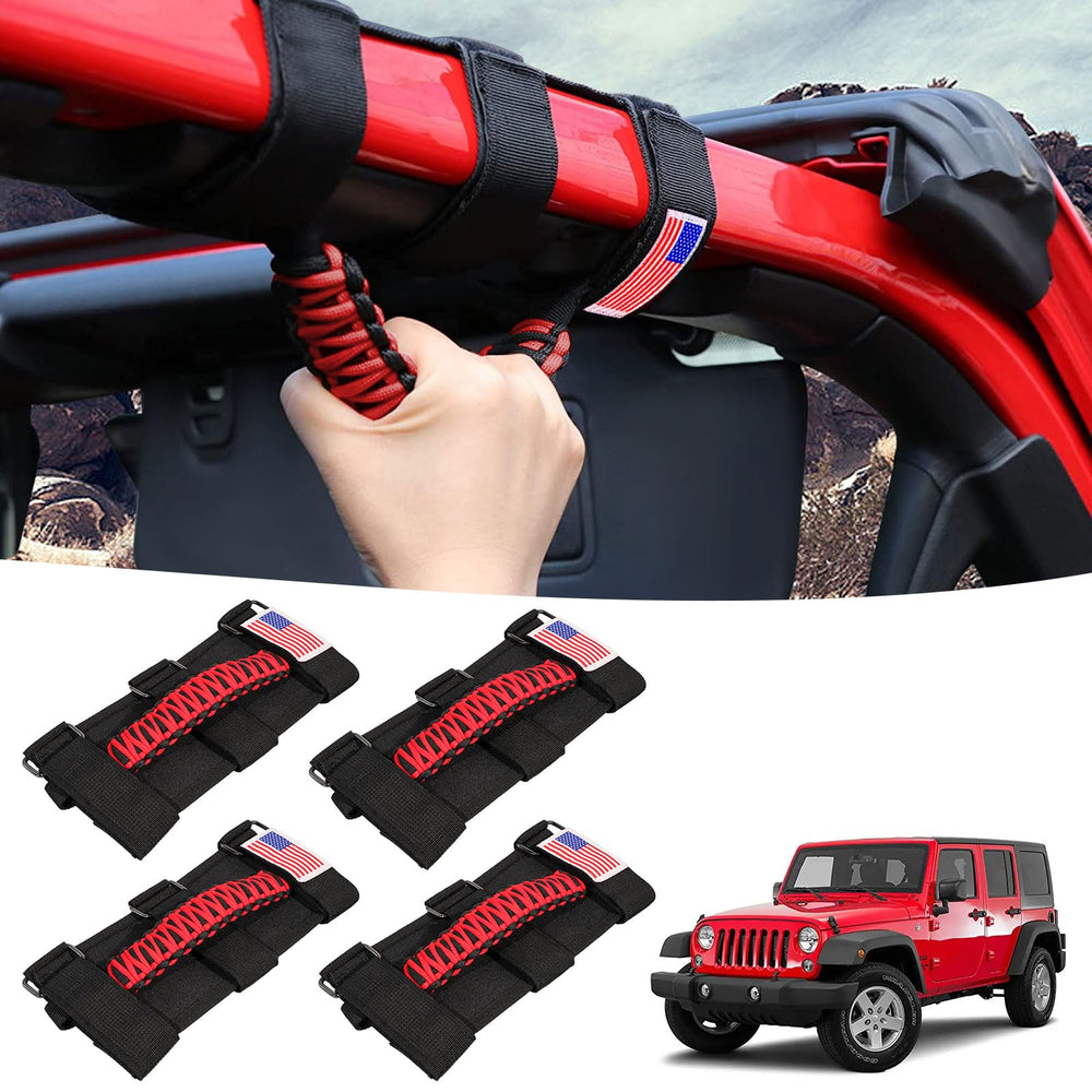 GAIZON grab handles installed on Jeep roll bar for secure off-road grip