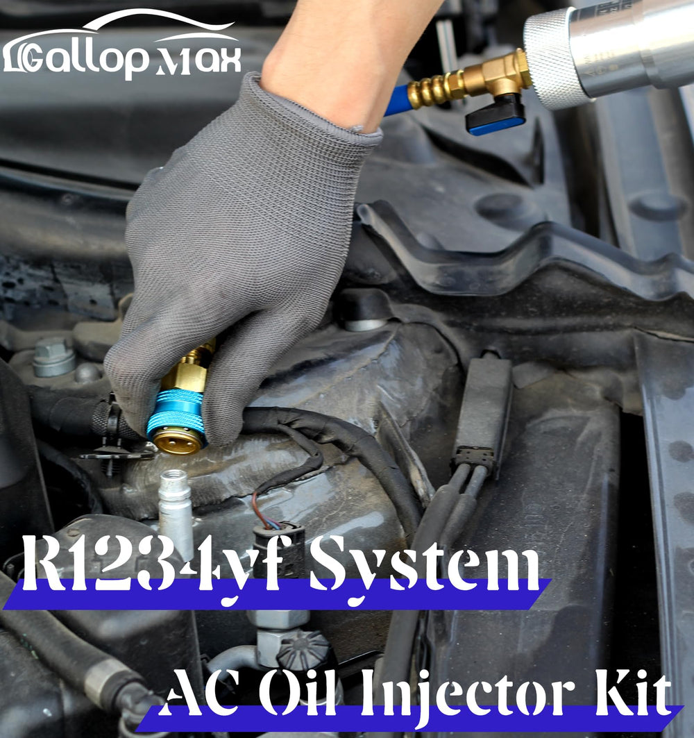 GallopMax r134a low-side quick coupler image supports leak-free servicing.