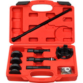 GallopMax wheel bearing puller kit used on a Harley wheel for easier removal.