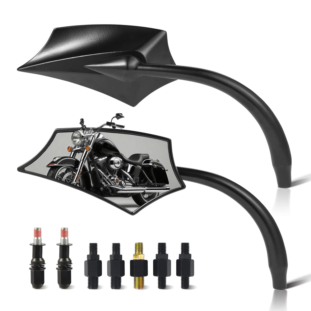GAMAZING mirrors housing with spear design for bold motorcycle styling and road presence.