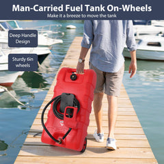 GAOMON Fuel Caddy brass shut-off valves help prevent spills during disconnection.