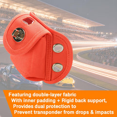 GAQUECY transponder mounting pouch cable ring attachment demonstrates secure frame mounting