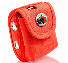 GAQUECY transponder mounting pouch front view in bright orange for easy on-track identification