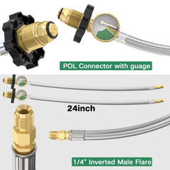 GardenNow stainless steel braided propane hose 24in for durable camping hookups.