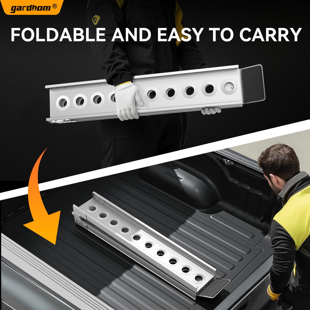 Gardhom ramp raised edges guide tires for safer ascent.