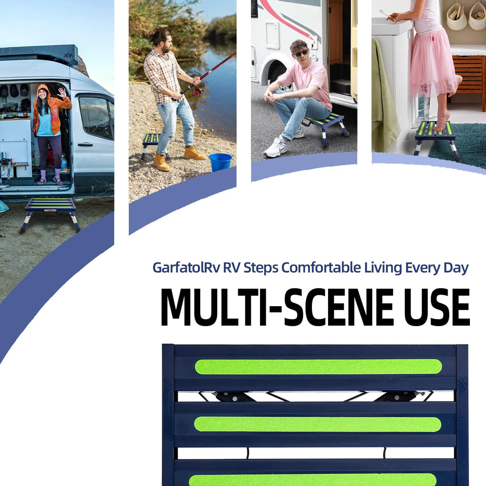 GarfatolRv blue RV step supports up to 1000 lbs for heavy loads