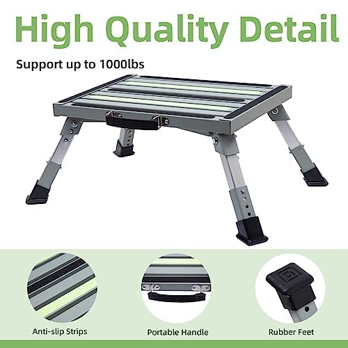 GarfatolRv Iron RV Steps folded compact design for easy storage.