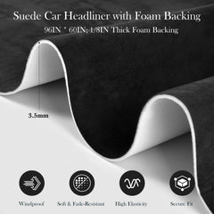 Garifon foam-backed headliner close-up highlights durable backing for long-lasting panels.