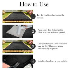 Garifon suede headliner fits most cars, SUVs, trucks, vans, and RVs.