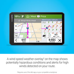 Garmin dēzl OTR720 parking and loading dock info for planning.