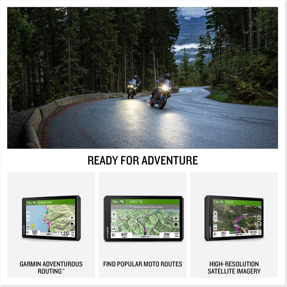 Garmin zūmo XT3 Adventurous Routing highlights scenic and curvy roads