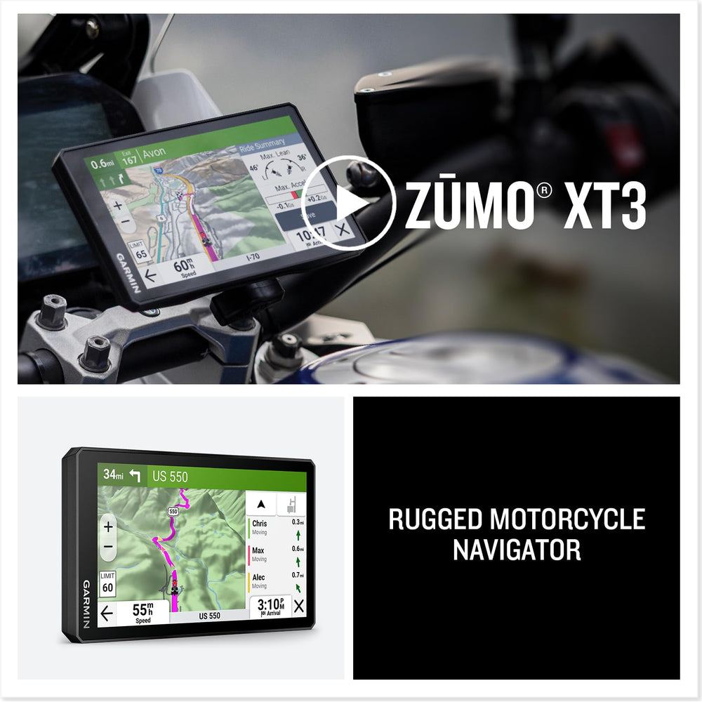 Garmin zūmo XT3 Tread app syncs routes and ride data