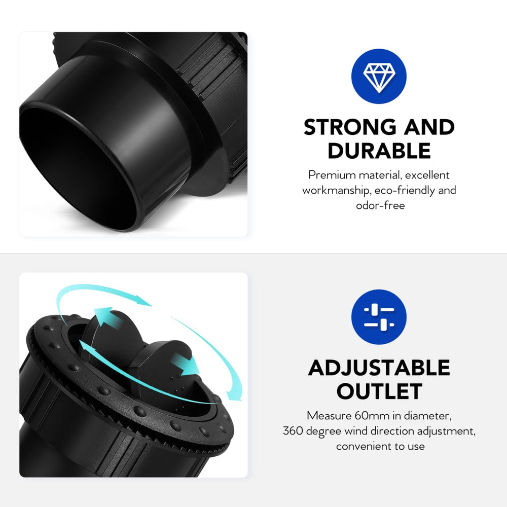 Garneck black ABS air outlet adds a clean, modern look to your vents.