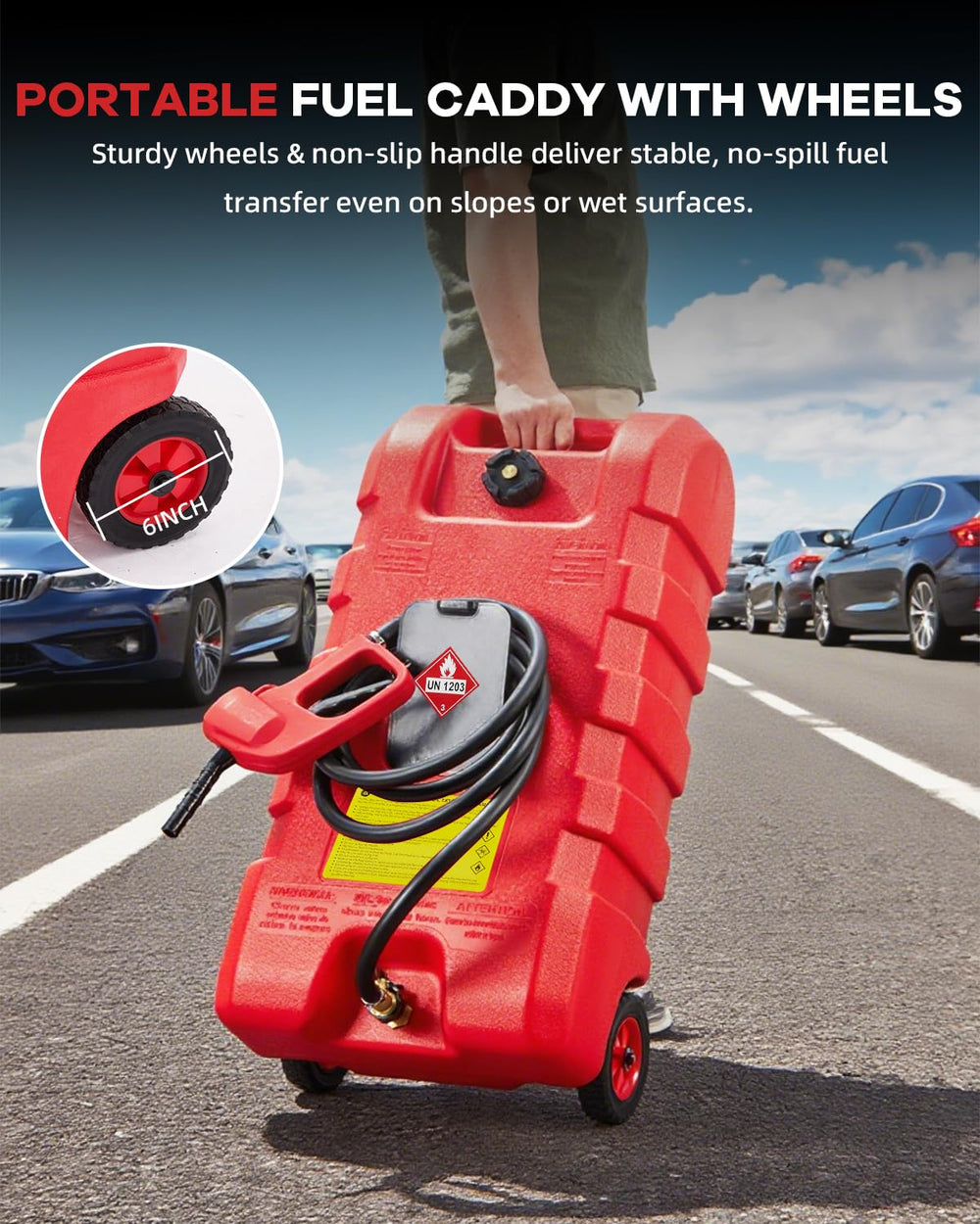 Garvee 10ft hose provides flexible reach for generators and boats.