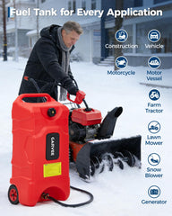 Garvee 360-degree nozzle reduces spills during filling.