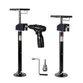 Garvee RV slide-out jack with flat-top block for stable contact on uneven ground