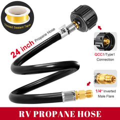 GasSaf two hose kit with sealing tape reduces leaks during setup