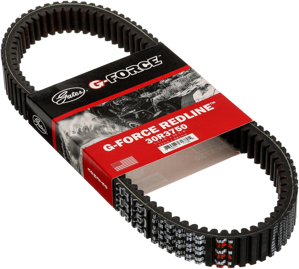Gates 30R3750 G-Force belt closeup highlighting durability for CVT performance.