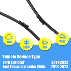 Gavimnal 22-inch passenger wiper blade improves windshield clearing on Explorer