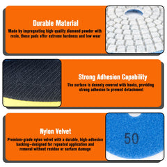 GDDGHS 60-400 grit hand pads for edges and detailed touch-ups.