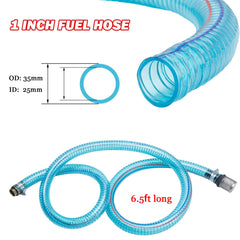 GDDGHS fuel transfer hose extended to 6.5 feet for versatile setups